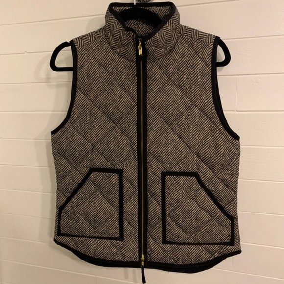 NWOT J. Crew Quilted Herringbone Vest S - Picture 1 of 3